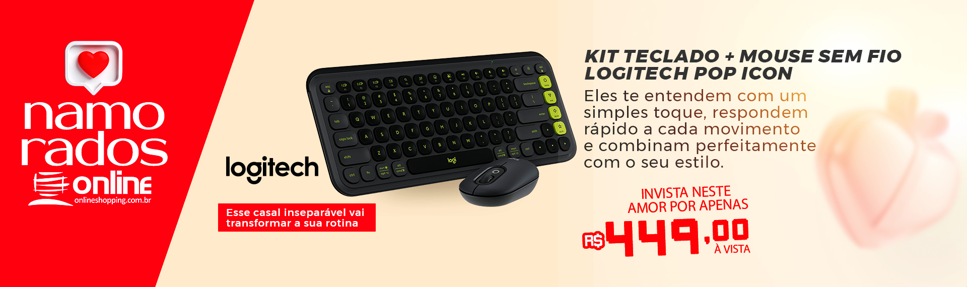 namorados - teclado logitech icon