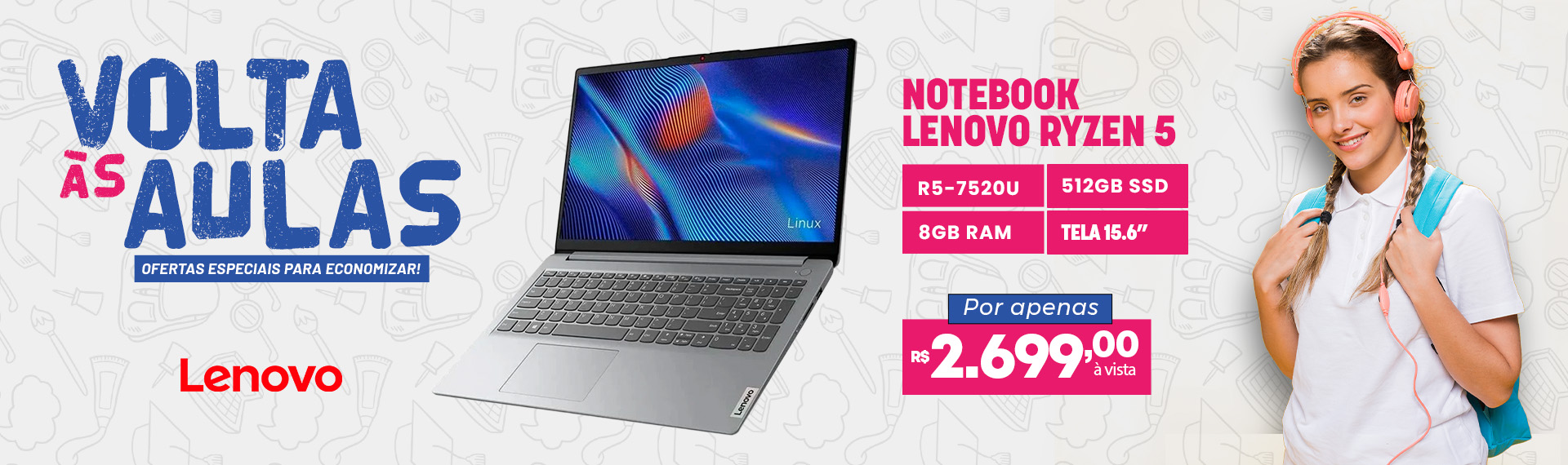 Volta as aulas - Notebook Ryzen 5